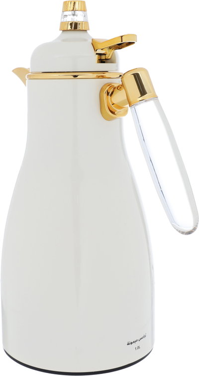 Alsaif Gallery Falwah Thermos Set, 2 Pieces, 1/1 Liter, Glass inner container, Stainless Steel Body - Pearl product image 6