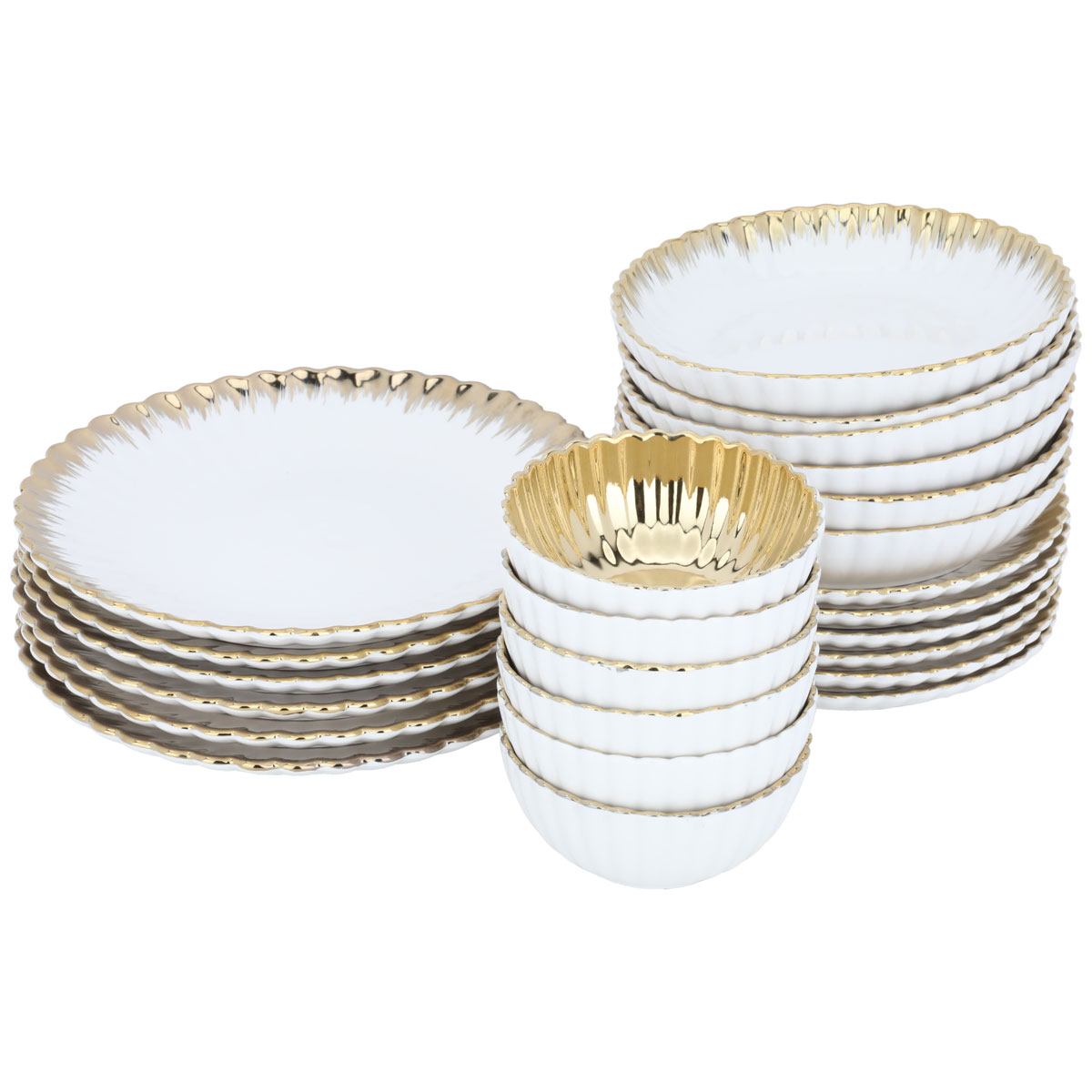 طقم سفرة بورسلان السيف غاليري، 24 قطعة - ابيض product image 2