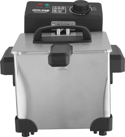 قلاية زيت كهربائية هوم ماستر، 1000 واط 1.5 لتر، HM-520 - فضي اسود product image 3