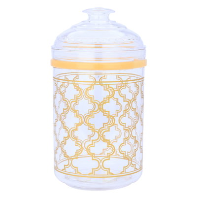 علبة بهارات بلاستيك السيف غاليري، دائري، منقوش ذهبي - شفاف product image 2