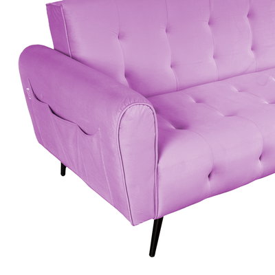 كنبة سرير مونتيلا خشب سويدي باك كومفورت، 190x70x90 سم، قماش مخمل - بنفسجي فاتح product image 4