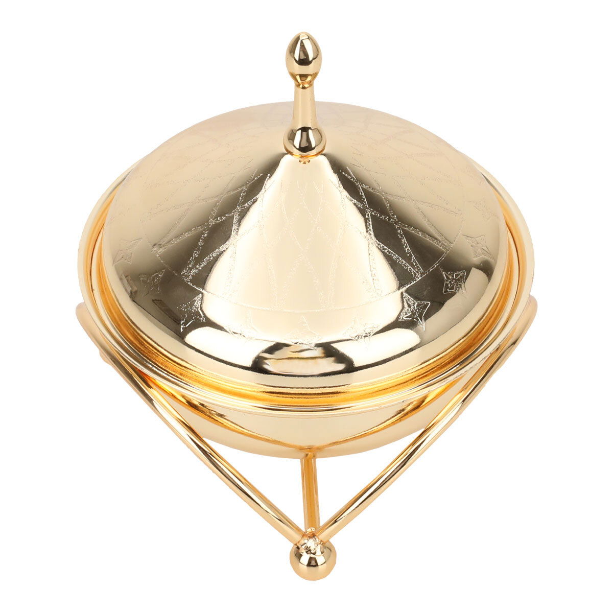 تمرية بغطاء وقاعدة استيل السيف غاليري، 14x14x8 سم - ذهبي product image 3