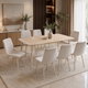 طاولة طعام خشب MDF مع 8 كراسي، 75×180×100 سم - بيج فاتح product image 1