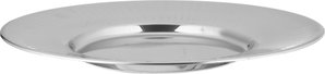 Elsahaah Stainless Steel Serving Tray, 45 cm, Round Embossed Design - Silver product image 2