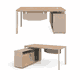 مكتب إداري مودرن خشب MDF، 75×140×70 سم - خشبي product image 2