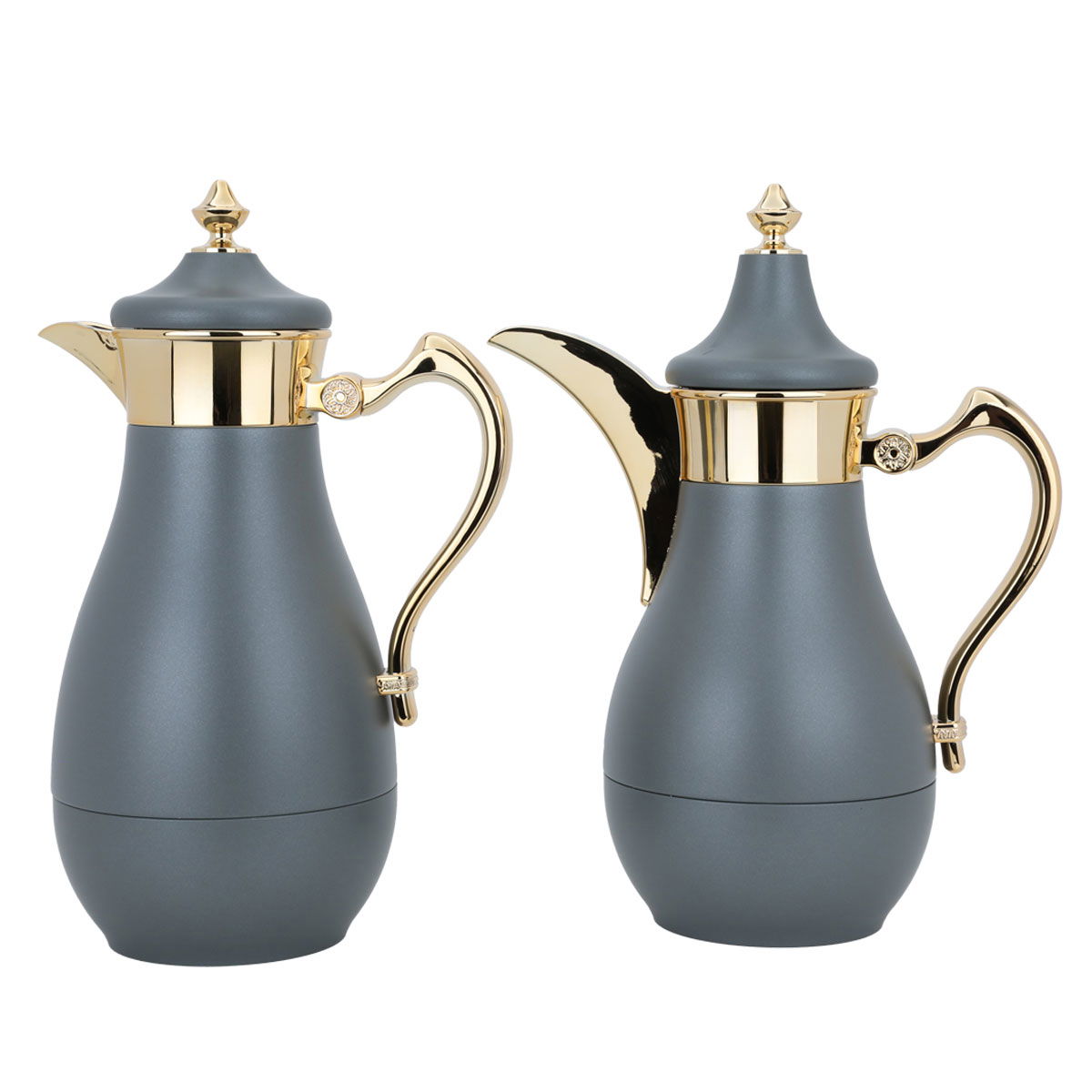 Al Saif Gallery stainless steel thermos set, 1 litre, 2 pieces - grey product image