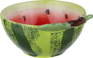 زبدية بورسلان السيف غاليري، 14.8x12.5x6.4 سم، شكل بطيخ - أحمر أخضر product image 2