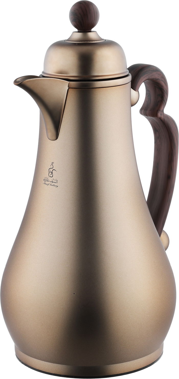 Al Saif Gallery Al Asalah Thermos Set, 1 + 1 Liter, 2 Pieces, Inner Glass Case, Stainless Steel Outer Body - Dark Bronze product image 9
