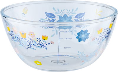 زبدية زجاج السيف غاليري، 2.2 لتر، 23×11 سم، نقش ورد - متعدد الالوان product image 2