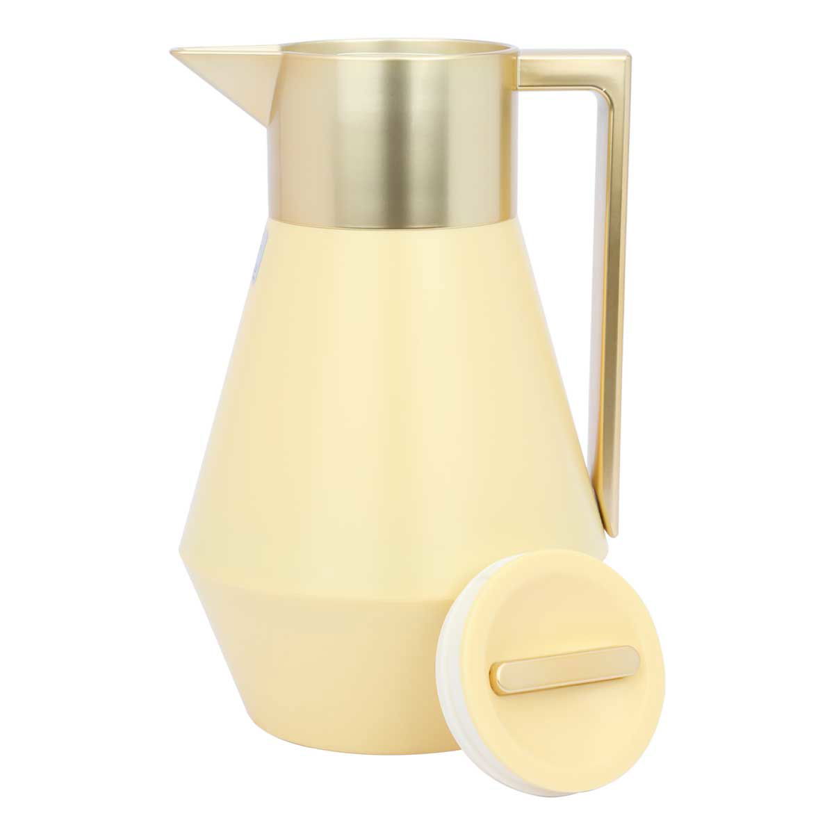 Everest Lydia Thermos, 1 liter, golden handle, thermal glass inner shell, plastic outer shell - yellow product image