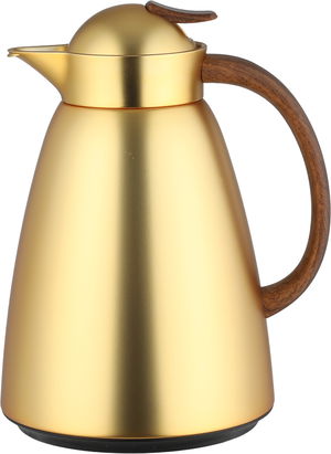 طقم ترامس سيف بلص، 0.7 / 1 لتر، خامة داخلية زجاج، غطاء ضغاط - ذهبي خشبي product image 2