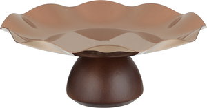 ستاتد تقديم ستانلس ستيل خشب السيف غاليري، قاعدة خشبي، 27x27x12 سم - نحاسي product image