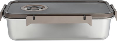 طقم علب تخزين ستانلس استيل، 3 قطع، غطاء بلاستيك، قفل - فضي بني product image 9