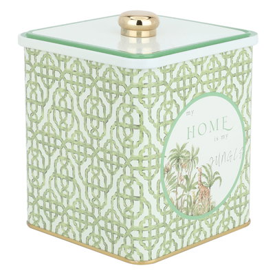 Al Saif Gallery Steel Storage Box, 120 x 120 x 137 mm, Giraffe Pattern - Green product image 2