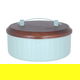 حافظة طعام استيل بغطاء خشبي السيف غاليري، 32×32×12 سم - اخضر product image 1