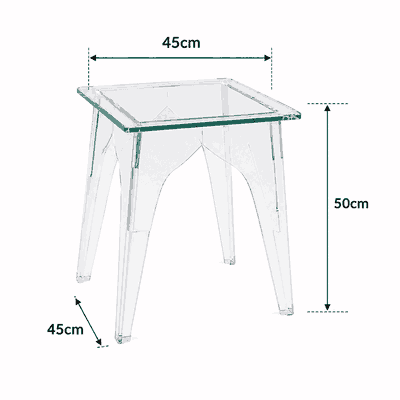 طقم طاولات اكريلك و معدن، 5 قطع - شفاف product image 4