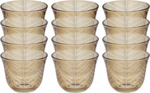 طقم فناجين قهوة سعودي زجاج السيف غاليري، 12 قطعة، مشجر - ذهبي شفاف product image