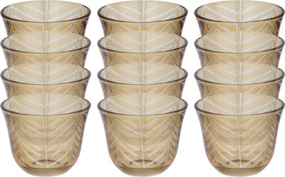 طقم فناجين قهوة سعودي زجاج السيف غاليري، 12 قطعة، مشجر - ذهبي شفاف product image 1