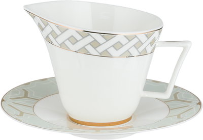 طقم تقديم سفرة بورسلان السيف غاليري، 65 قطعة، نقش ذهبي - أبيض بيج product image 7