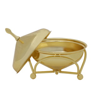 تمرية بغطاء وقاعدة استيل السيف غاليري، 14x14x8 سم - ذهبي product image 2