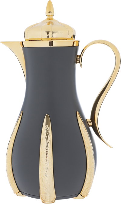 Al Saif Gallery Sana thermos set, 1 liter, thermal glass inner container, steel outer shell - dark gray product image 6
