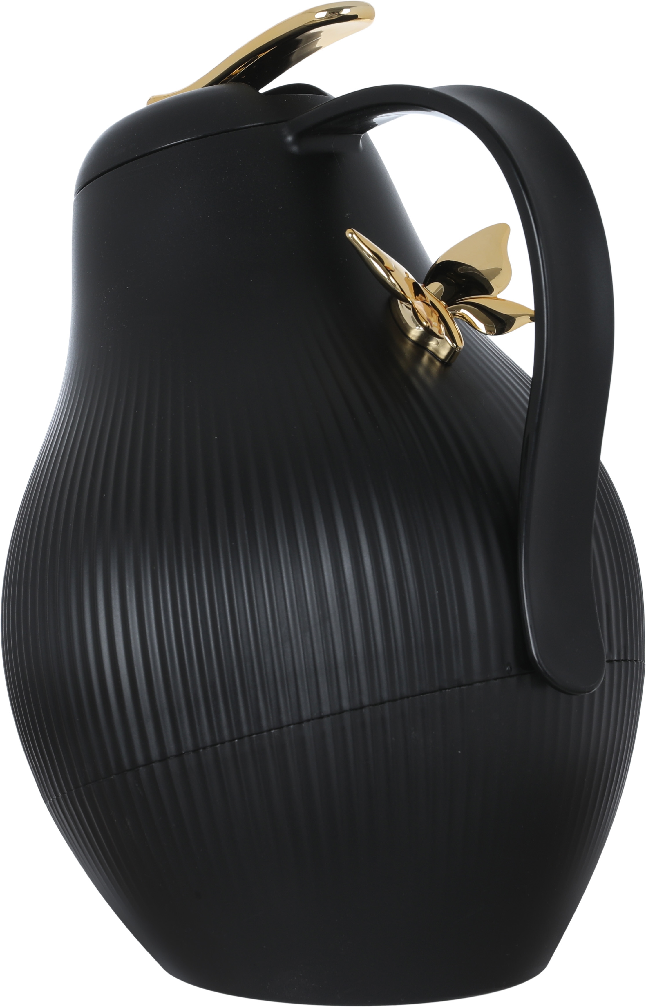 Al Saif Gallery Dora thermos, golden butterfly, 1.5 liters, thermal glass inner container, plastic outer shell - black product image 3