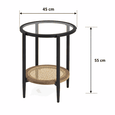 طقم طاولات زجاج و معدن، 5 قطع - اسود بني product image 4