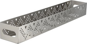 ستاند فناجين قهوة ستانلس ستيل السيف غاليري، 6 خانات، مستطيل، منقوش، 49x8.5x6 سم - فضي مطفي product image