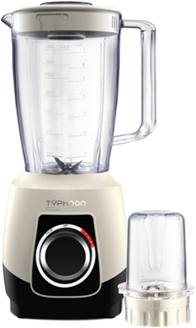 خلاط كهربائي و مطحنة تايفون، 650 واط، 1.8 لتر، TY-02-002 W - ابيض اسود product image 1