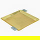 Tofaria steel serving tray with Al Saif Gallery marble handle, 26 x 26 x 2 cm, square - gold product image 2