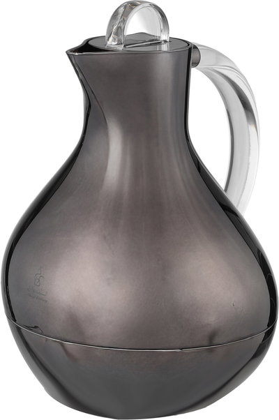 Al Saif Gallery Layal Thermos Set, 0.6/0.9 Liter, 2 Pieces, Glass Interior, Plastic Exterior, Transparent Handle, Push Button - Transparent Black product image 5