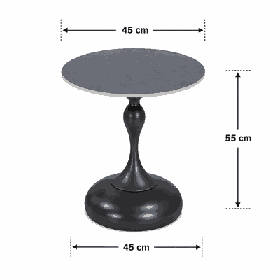 طقم طاولات سيراميك و معدن، 7 قطع - فضي product image 2