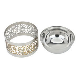 Al Saif Gallery Steel Serving Plate, 7 x 12 x 12 cm, Arabic Inscription - Silver product image 2