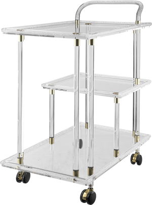 عربة تقديم بلاستيك السيف غاليري، 72x45x93.5 سم يد ذهبي - شفاف product image 2