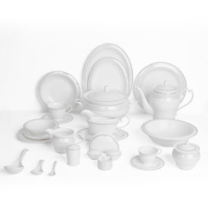 Alsaif Gallery Porcelain Dinner Set, 166 Pieces, Gold-White Rim product image