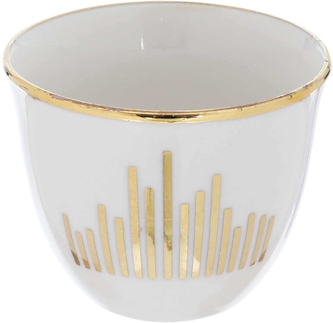 طقم اكواب شاي هارموني بورسلان رويال جلاس، 24 قطعة - ابيض ذهبي product image 2