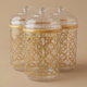 طقم علب بهارات بلاستيك السيف غاليري، دائري، 3 قطع - ذهبي product image 1