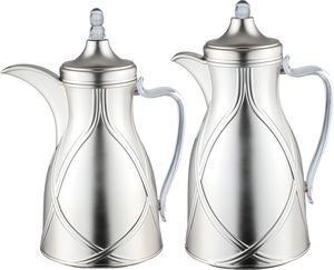 طقم ترامس طيف السيف غاليري، 0.7 / 1 لتر، 2 قطعة، خامة داخلية زجاج، يد شفاف، غطاء ضغاط - فضي product image