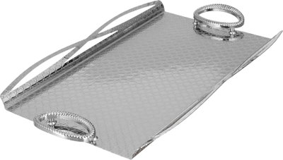 طقم طوفريات تقديم ستانلس ستيل، 3 قطع، منقوش، مقبض معدني - فضي product image 3