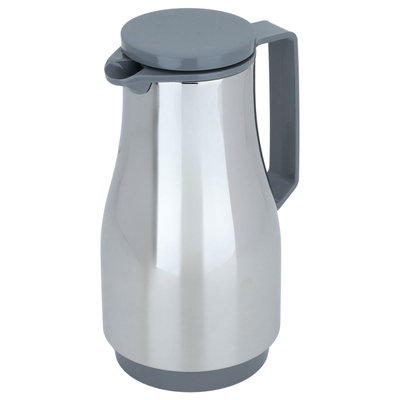 Helios thermos, 1 liter, thermal glass inner container, plastic outer shell - silver gray product image 3