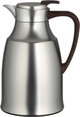Al Saif Gallery Al-Diriyah Thermos, 1 liter, glass inner container, stainless steel outer casing, push-button - matte dark wood finish product image 2
