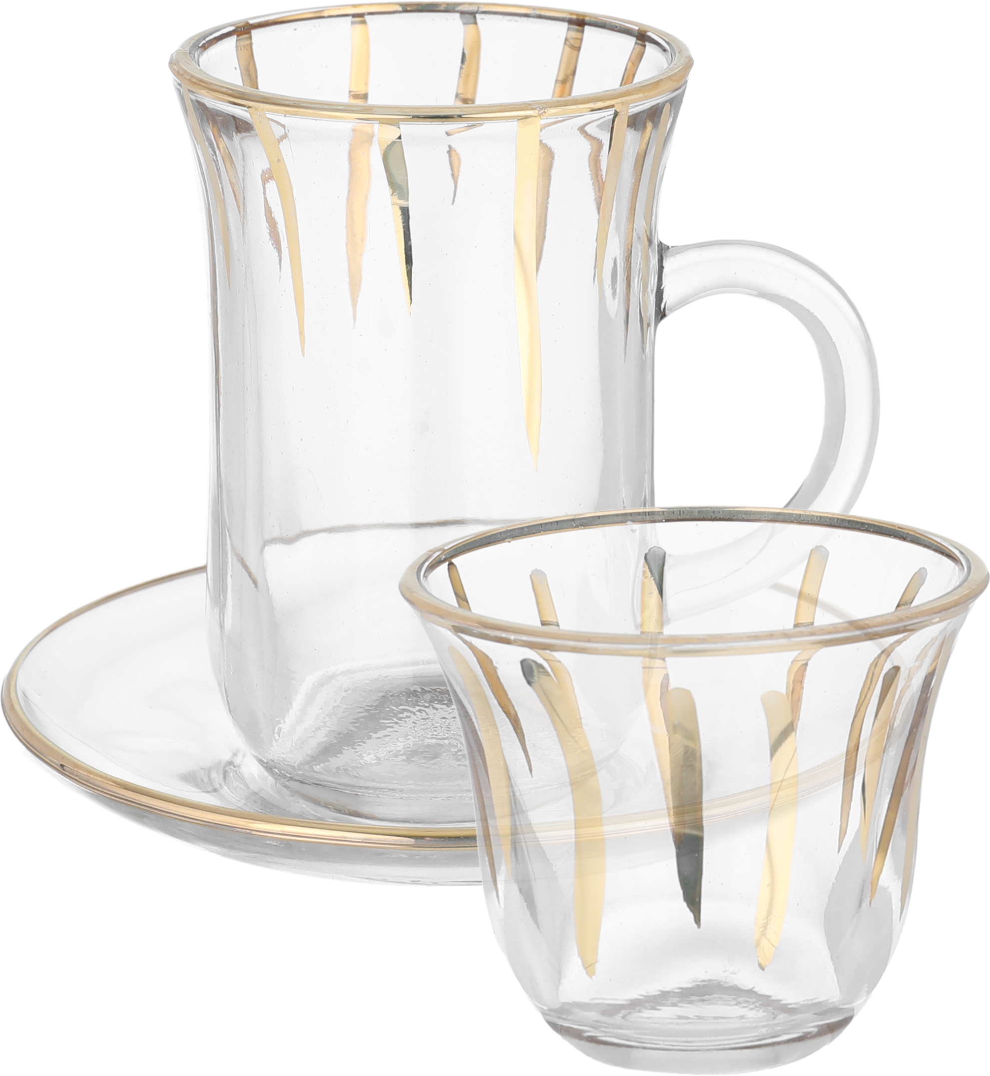 Royal Glass Shoala Coffee Cups and Tea Pills Set, 0.09 / 0.2 Liter, 24 Pieces - clear product image 1