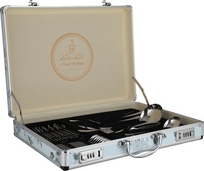 طقم ادوات مائدة ستانلس ستيل السيف غاليري, 72 قطعة، منقوش - فضي ذهبي product image 3