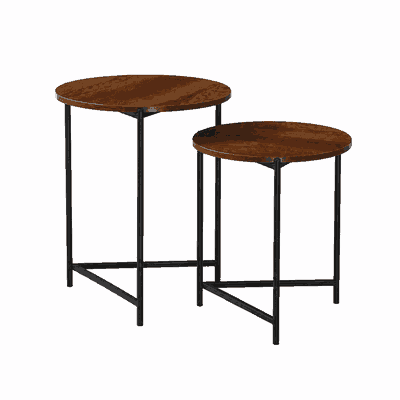 طقم طاولات خشب MDF و معدن، قطعتين - اسود بني product image 3