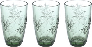 Al Saif Gallery glass cups set, 13 x 8.2 x 8.2 cm, 3 pieces - transparent green product image
