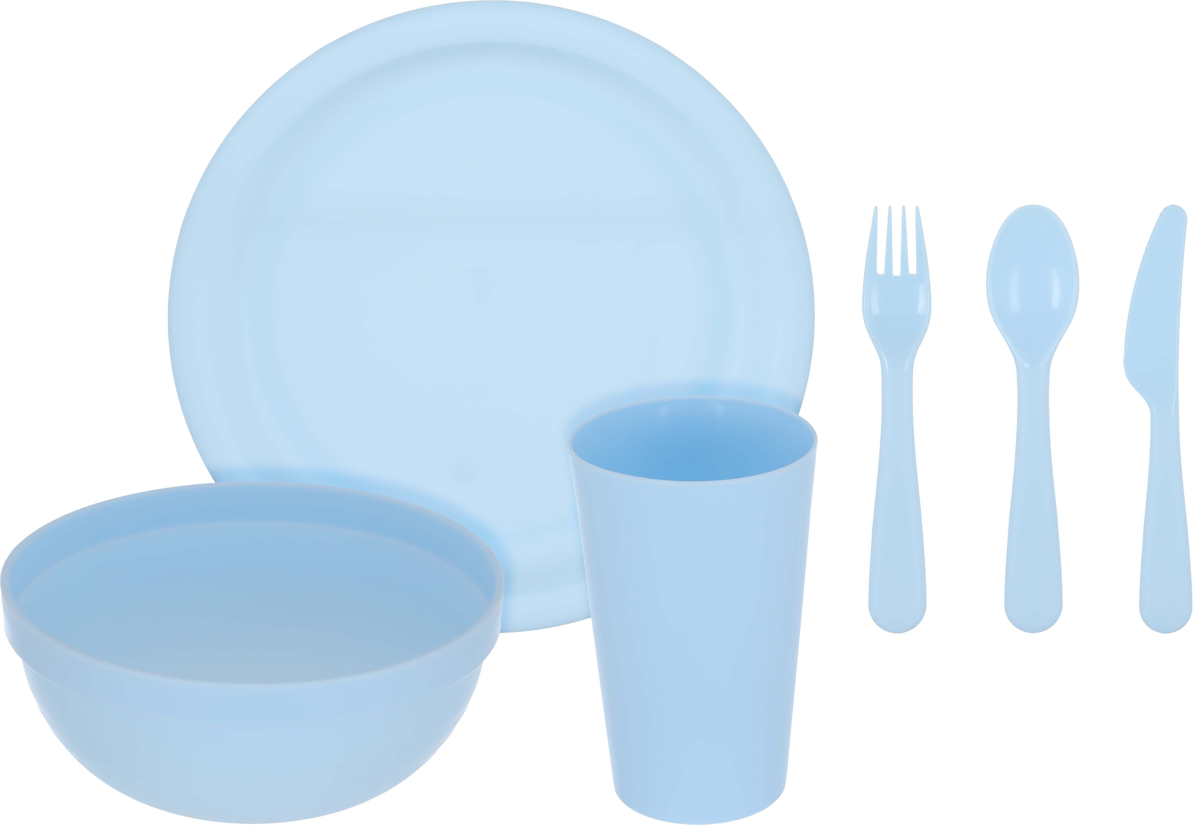 طقم تقديم للأطفال بلاستيك السيف غاليري، 18 قطعة - ازرق product image