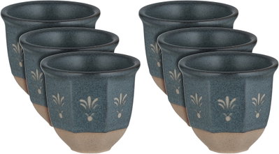 طقم فناجين قهوة عربي سعودي بورسلان السيف غاليري، 6 قطع، زخارف فنية - رمادي غامق بيج product image 1