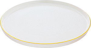 صحن تقديم بورسلان السيف غاليري، 26 سم، دائري بخط ذهبي - أبيض product image