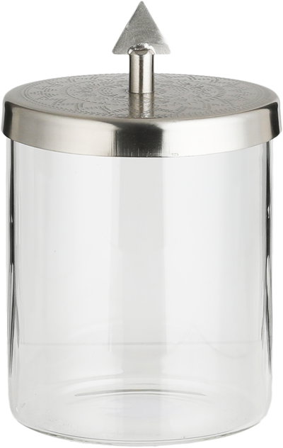 Al Saif Gallery Stainless Steel Glass Spice Jar, Lid, Round, 10X10X15 Cm - Transparent Silver product image 2