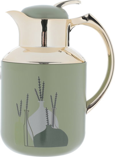 Al Saif Gallery Florya Pro thermos set, 1/0.5 liter, 2 pieces, thermal glass inner container, steel outer shell - light green product image 3